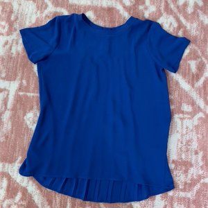 Blue, Short Sleeve Blouse